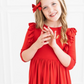 Red 3/4 Ruffle Twirl Dress