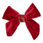 Girls Velour Bow - Red