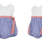 Royal blue check- Scalloped girl's sunbubble w/side bows in red gingham