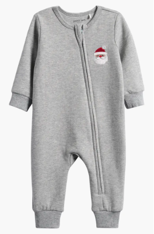 Santa Baby Stretch Organic Cotton Fitted Playsuit