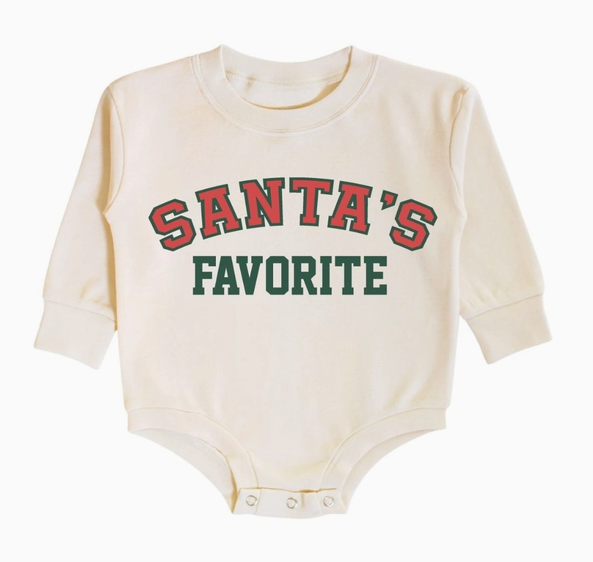 Santa's Favorite Christmas Long Sleeve Romper