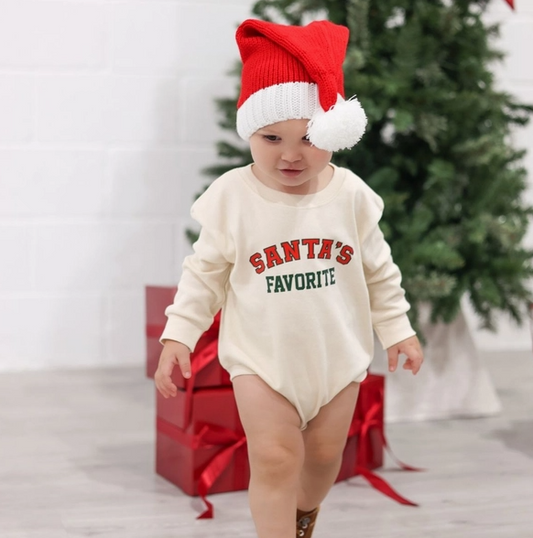 Santa's Favorite Christmas Long Sleeve Romper