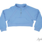 Cropped 1/4 Zip Sweatshirt - Light Blue