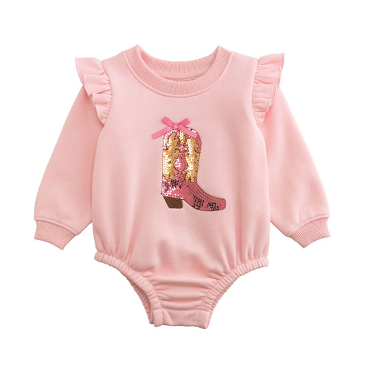 Sequin Boot Sweatshirt Bubble