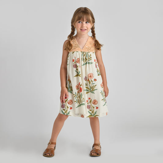 GIRLS COURTNEY DRESS - ROSEWICK POPPY