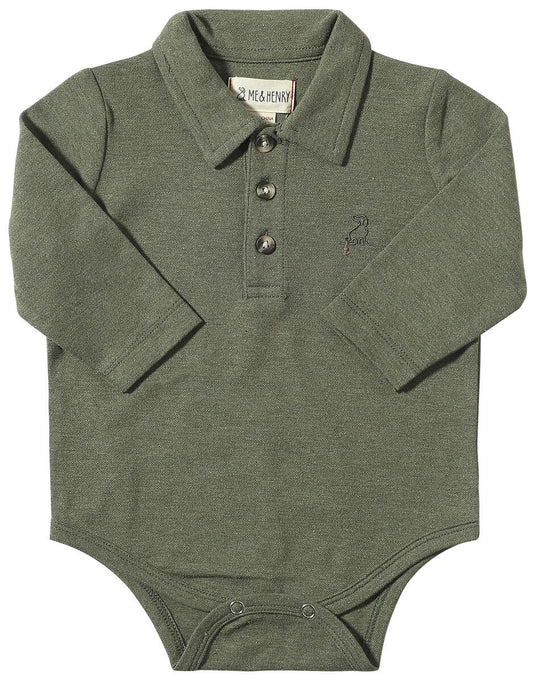 SEYMOUR PIQUE POLO ONESIE - GREEN