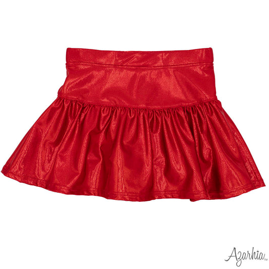 Gathered Skort in Red Shimmer