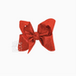 4.5" Glitter Metallic Bow On Clip - Red