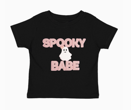 Spooky Babe Patch Halloween Short Sleeve T-Shirt