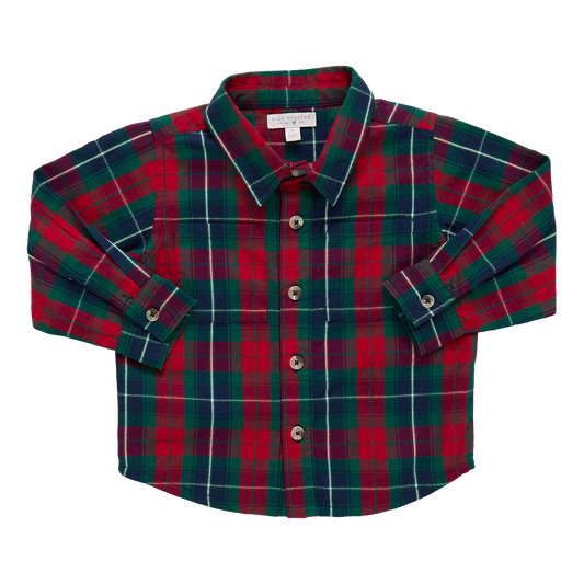 Boys Jack Shirt - Red Tartan