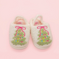 Pink Bow Christmas Tree Slippers