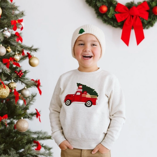 Christmas Truck Patch Sweatshirt