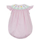 SPRING TULIPS - Pink gingham angel wing bishop bubble