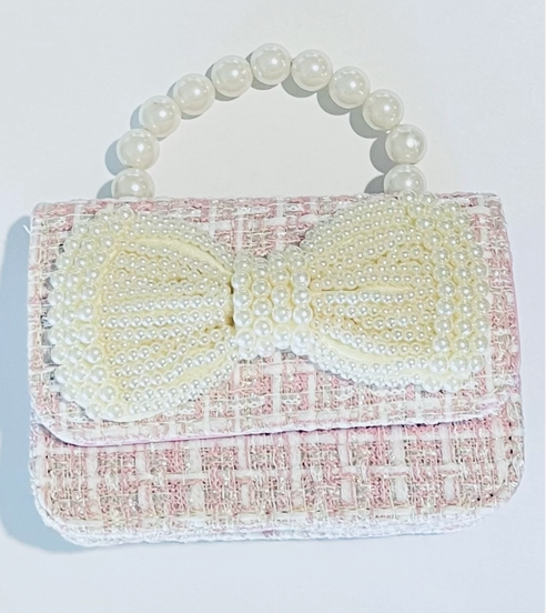 Pearl Bow Purse - Pink or Blue