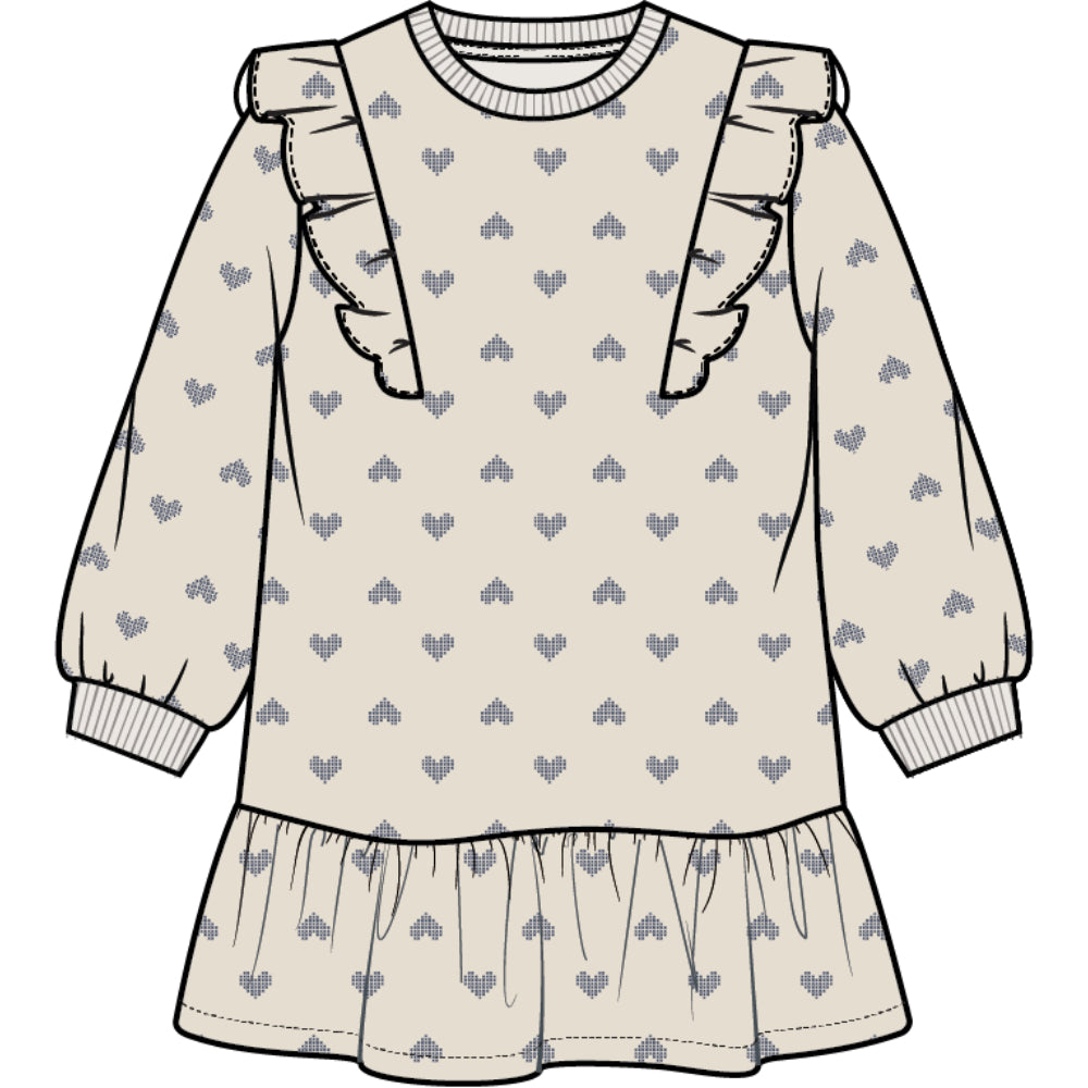 DRESS L/S KNIT - HEARTS