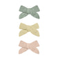 BOW W. CLIP, SET OF 3 || SAGE, YELLOW, MELON