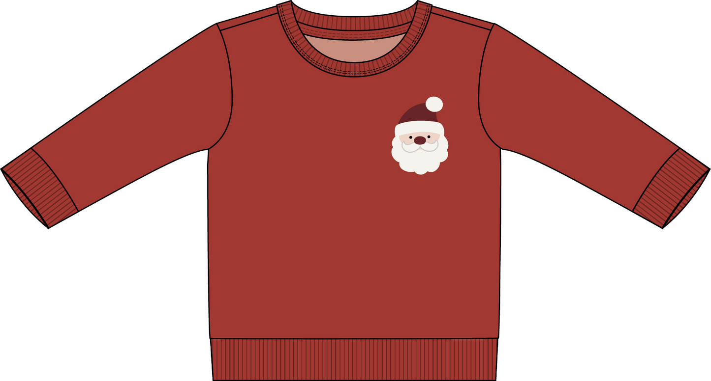 L/S SWEATSHIRT KNIT - SANTA