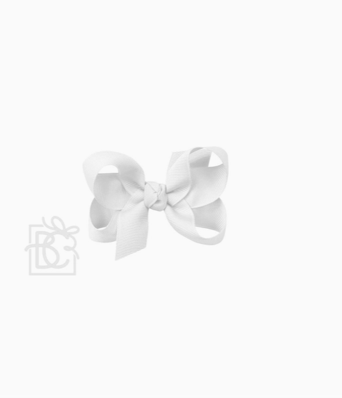 3.5" Signature Grosgrain Bow On Clip - White