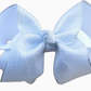 White Mini 3" Glitter Bow - Alligator Clip