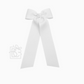 Flat Bow w/ 7" Streamers On Alligator Clip - White