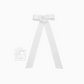 Flat Bow w/ 7" Streamers On Alligator Clip | White