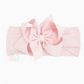 Light Pink - Wide Pantyhose Headband W/ Grosgrain Bow