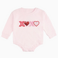 Xoxo Sequin Patch Valentine's Day Long Sleeve Romper