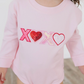Xoxo Sequin Patch Valentine's Day Long Sleeve Romper